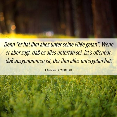 Picture 06 - 1 Korinther 15:27 LUTH1912 - Denn “er hat ihm alles unter seine Füße - Bible Verse Picture