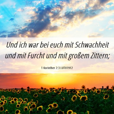 Picture 06 - 1 Korinther 2:3 LUTH1912 - Und ich war bei euch mit Schwachheit und mit - Bible Verse Picture