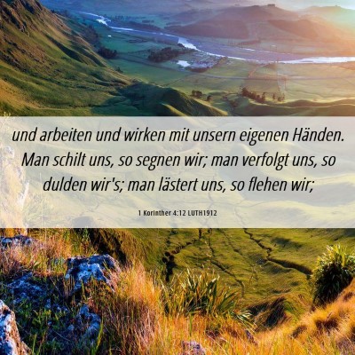 Picture 06 - 1 Korinther 4:12 LUTH1912 - und arbeiten und wirken mit unsern eigenen - Bible Verse Picture