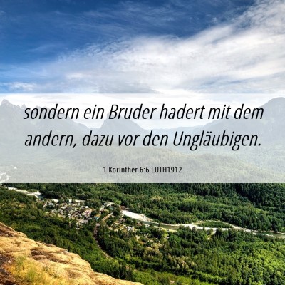 Picture 06 - 1 Korinther 6:6 LUTH1912 - sondern ein Bruder hadert mit dem andern, dazu - Bible Verse Picture