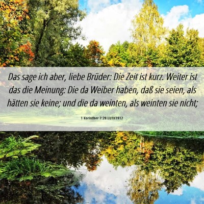 Picture 06 - 1 Korinther 7:29 LUTH1912 - Das sage ich aber, liebe Brüder: Die Zeit ist - Bible Verse Picture