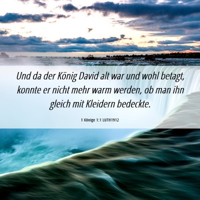 Picture 06 - 1 Könige 1:1 LUTH1912 - Und da der König David alt war und wohl betagt, - Bible Verse Picture