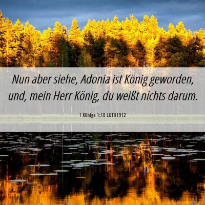 Picture 06 - 1 Könige 1:18 LUTH1912 - Nun aber siehe, Adonia ist König geworden, und, - Bible Verse Picture
