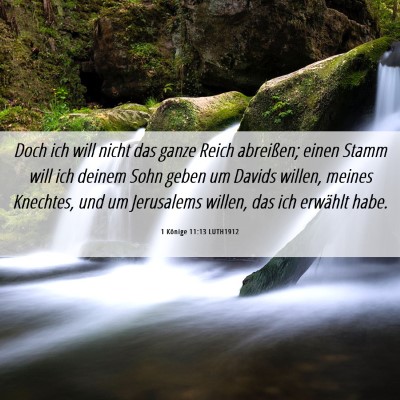 Picture 06 - 1 Könige 11:13 LUTH1912 - Doch ich will nicht das ganze Reich abreißen; - Bible Verse Picture