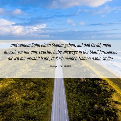 Picture 06 - 1 Könige 11:36 LUTH1912 - und seinem Sohn einen Stamm geben, auf daß - Bible Verse Picture