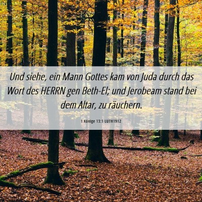 Picture 06 - 1 Könige 13:1 LUTH1912 - Und siehe, ein Mann Gottes kam von Juda durch das - Bible Verse Picture