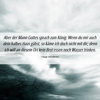 Picture 06 - 1 Könige 13:8 LUTH1912 - Aber der Mann Gottes sprach zum König: Wenn du - Bible Verse Picture