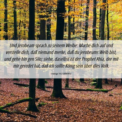 Picture 06 - 1 Könige 14:2 LUTH1912 - Und Jerobeam sprach zu seinem Weibe: Mache dich - Bible Verse Picture