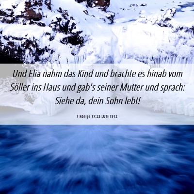 Picture 06 - 1 Könige 17:23 LUTH1912 - Und Elia nahm das Kind und brachte es hinab vom - Bible Verse Picture