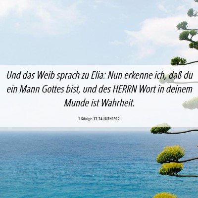 Picture 06 - 1 Könige 17:24 LUTH1912 - Und das Weib sprach zu Elia: Nun erkenne ich, - Bible Verse Picture