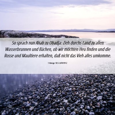 Picture 06 - 1 Könige 18:5 LUTH1912 - So sprach nun Ahab zu Obadja: Zieh durchs Land zu - Bible Verse Picture