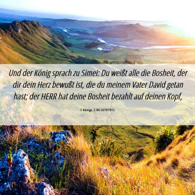 Picture 06 - 1 Könige 2:44 LUTH1912 - Und der König sprach zu Simei: Du weißt alle - Bible Verse Picture