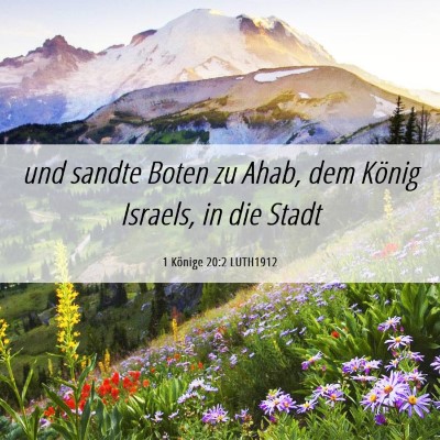 Picture 06 - 1 Könige 20:2 LUTH1912 - und sandte Boten zu Ahab, dem König Israels, in - Bible Verse Picture