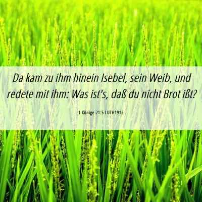 Picture 06 - 1 Könige 21:5 LUTH1912 - Da kam zu ihm hinein Isebel, sein Weib, und - Bible Verse Picture