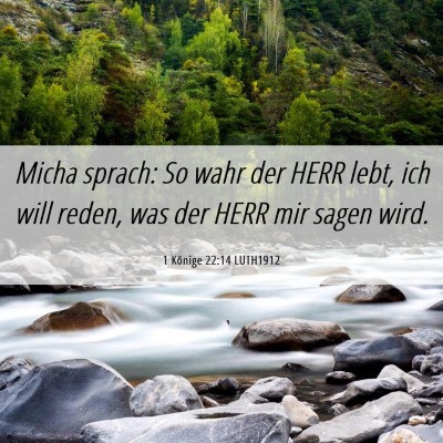 Picture 06 - 1 Könige 22:14 LUTH1912 - Micha sprach: So wahr der HERR lebt, ich will - Bible Verse Picture