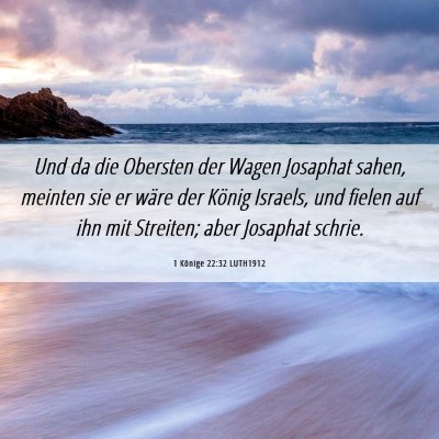 Picture 06 - 1 Könige 22:32 LUTH1912 - Und da die Obersten der Wagen Josaphat sahen, - Bible Verse Picture