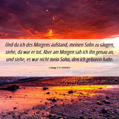 Picture 06 - 1 Könige 3:21 LUTH1912 - Und da ich des Morgens aufstand, meinen Sohn zu - Bible Verse Picture