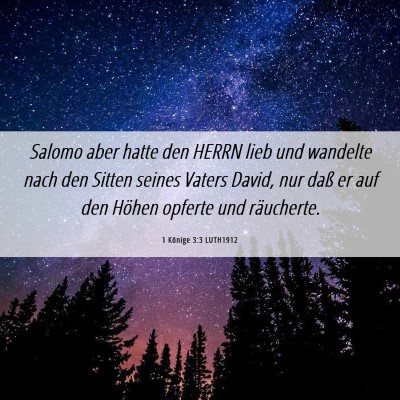 Picture 06 - 1 Könige 3:3 LUTH1912 - Salomo aber hatte den HERRN lieb und wandelte - Bible Verse Picture