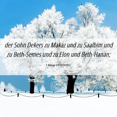 Picture 06 - 1 Könige 4:9 LUTH1912 - der Sohn Dekers zu Makaz und zu Saalbim und zu - Bible Verse Picture