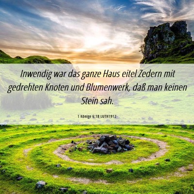Picture 06 - 1 Könige 6:18 LUTH1912 - Inwendig war das ganze Haus eitel Zedern mit - Bible Verse Picture