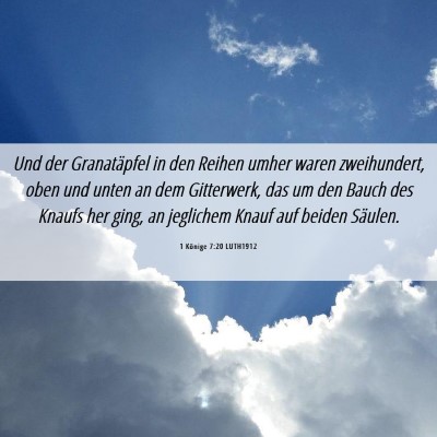 Picture 06 - 1 Könige 7:20 LUTH1912 - Und der Granatäpfel in den Reihen umher waren - Bible Verse Picture