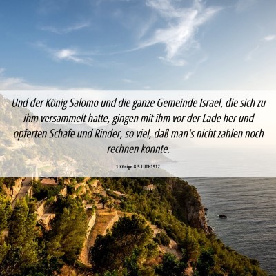 Picture 06 - 1 Könige 8:5 LUTH1912 - Und der König Salomo und die ganze Gemeinde - Bible Verse Picture