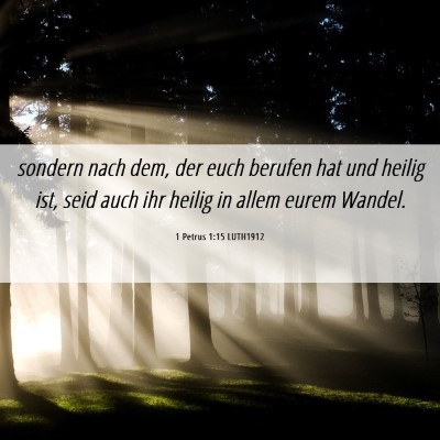 Picture 06 - 1 Petrus 1:15 LUTH1912 - sondern nach dem, der euch berufen hat und heilig - Bible Verse Picture