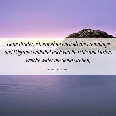 Picture 06 - 1 Petrus 2:11 LUTH1912 - Liebe Brüder, ich ermahne euch als die - Bible Verse Picture