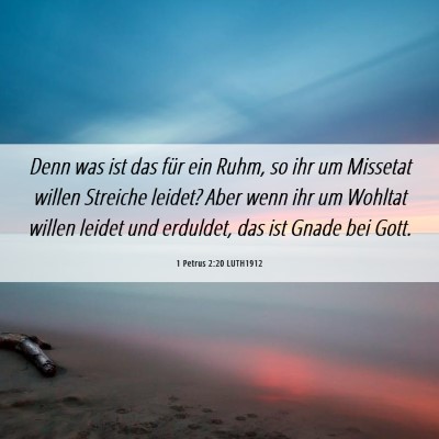 Picture 06 - 1 Petrus 2:20 LUTH1912 - Denn was ist das für ein Ruhm, so ihr um - Bible Verse Picture