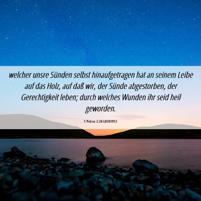 Picture 06 - 1 Petrus 2:24 LUTH1912 - welcher unsre Sünden selbst hinaufgetragen hat - Bible Verse Picture