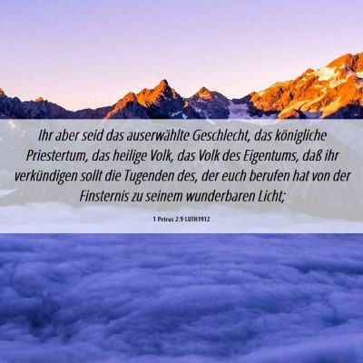 Picture 06 - 1 Petrus 2:9 LUTH1912 - Ihr aber seid das auserwählte Geschlecht, das - Bible Verse Picture