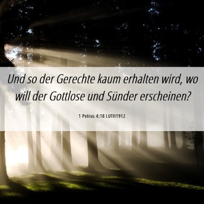 Picture 06 - 1 Petrus 4:18 LUTH1912 - Und so der Gerechte kaum erhalten wird, wo will - Bible Verse Picture