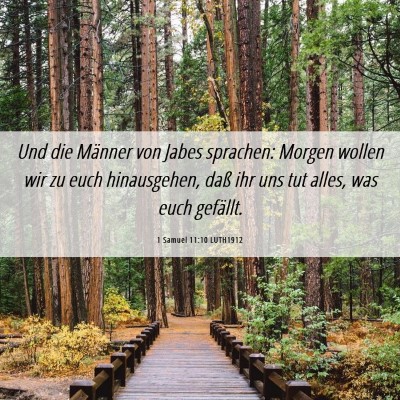 Picture 06 - 1 Samuel 11:10 LUTH1912 - Und die Männer von Jabes sprachen: Morgen wollen - Bible Verse Picture