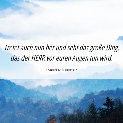 Picture 06 - 1 Samuel 12:16 LUTH1912 - Tretet auch nun her und seht das große Ding, das - Bible Verse Picture