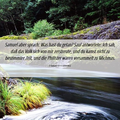 Picture 06 - 1 Samuel 13:11 LUTH1912 - Samuel aber sprach: Was hast du getan? Saul - Bible Verse Picture
