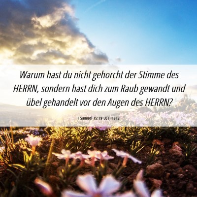 Picture 06 - 1 Samuel 15:19 LUTH1912 - Warum hast du nicht gehorcht der Stimme des - Bible Verse Picture