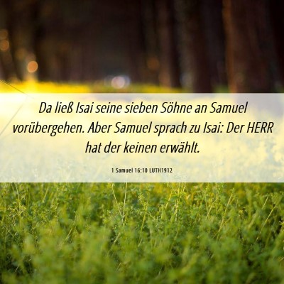Picture 06 - 1 Samuel 16:10 LUTH1912 - Da ließ Isai seine sieben Söhne an Samuel - Bible Verse Picture