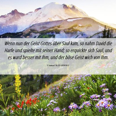 Picture 06 - 1 Samuel 16:23 LUTH1912 - Wenn nun der Geist Gottes über Saul kam, so nahm - Bible Verse Picture