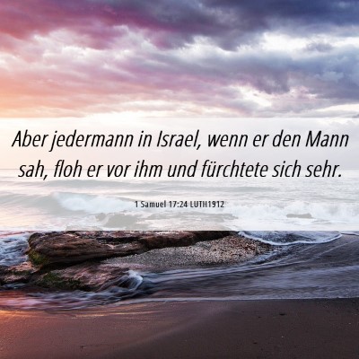 Picture 06 - 1 Samuel 17:24 LUTH1912 - Aber jedermann in Israel, wenn er den Mann sah, - Bible Verse Picture