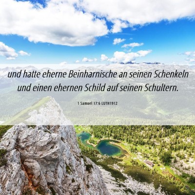 Picture 06 - 1 Samuel 17:6 LUTH1912 - und hatte eherne Beinharnische an seinen - Bible Verse Picture