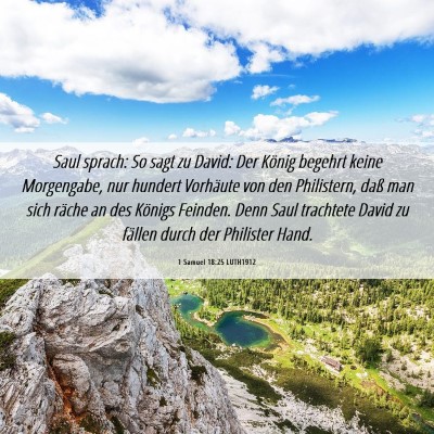 Picture 06 - 1 Samuel 18:25 LUTH1912 - Saul sprach: So sagt zu David: Der König begehrt - Bible Verse Picture