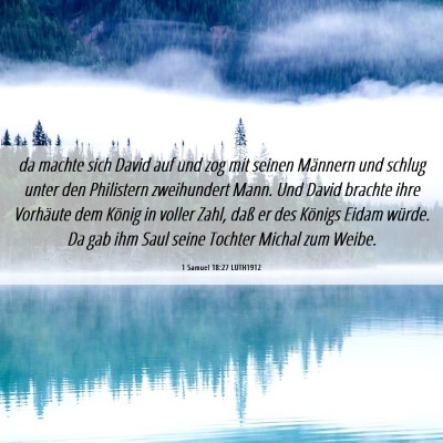 Picture 06 - 1 Samuel 18:27 LUTH1912 - da machte sich David auf und zog mit seinen - Bible Verse Picture