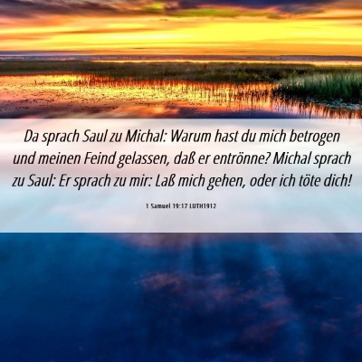 Picture 06 - 1 Samuel 19:17 LUTH1912 - Da sprach Saul zu Michal: Warum hast du mich - Bible Verse Picture