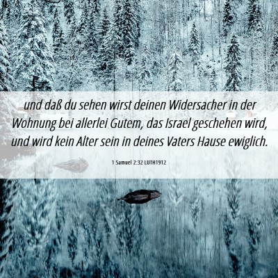 Picture 06 - 1 Samuel 2:32 LUTH1912 - und daß du sehen wirst deinen Widersacher in der - Bible Verse Picture