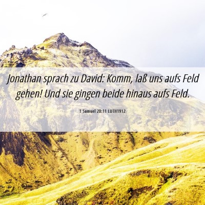 Picture 06 - 1 Samuel 20:11 LUTH1912 - Jonathan sprach zu David: Komm, laß uns aufs - Bible Verse Picture