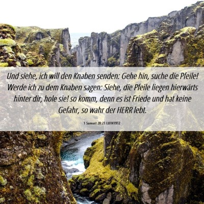 Picture 06 - 1 Samuel 20:21 LUTH1912 - Und siehe, ich will den Knaben senden: Gehe hin, - Bible Verse Picture