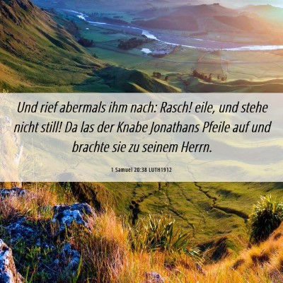 Picture 06 - 1 Samuel 20:38 LUTH1912 - Und rief abermals ihm nach: Rasch! eile, und - Bible Verse Picture