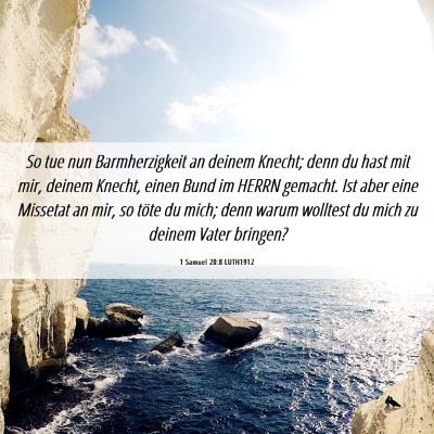 Picture 06 - 1 Samuel 20:8 LUTH1912 - So tue nun Barmherzigkeit an deinem Knecht; denn - Bible Verse Picture
