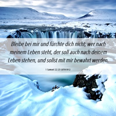 Picture 06 - 1 Samuel 22:23 LUTH1912 - Bleibe bei mir und fürchte dich nicht; wer nach - Bible Verse Picture