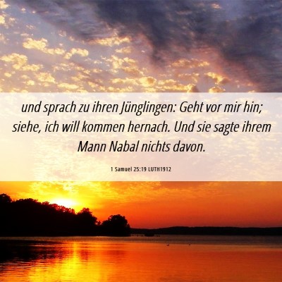 Picture 06 - 1 Samuel 25:19 LUTH1912 - und sprach zu ihren Jünglingen: Geht vor mir - Bible Verse Picture